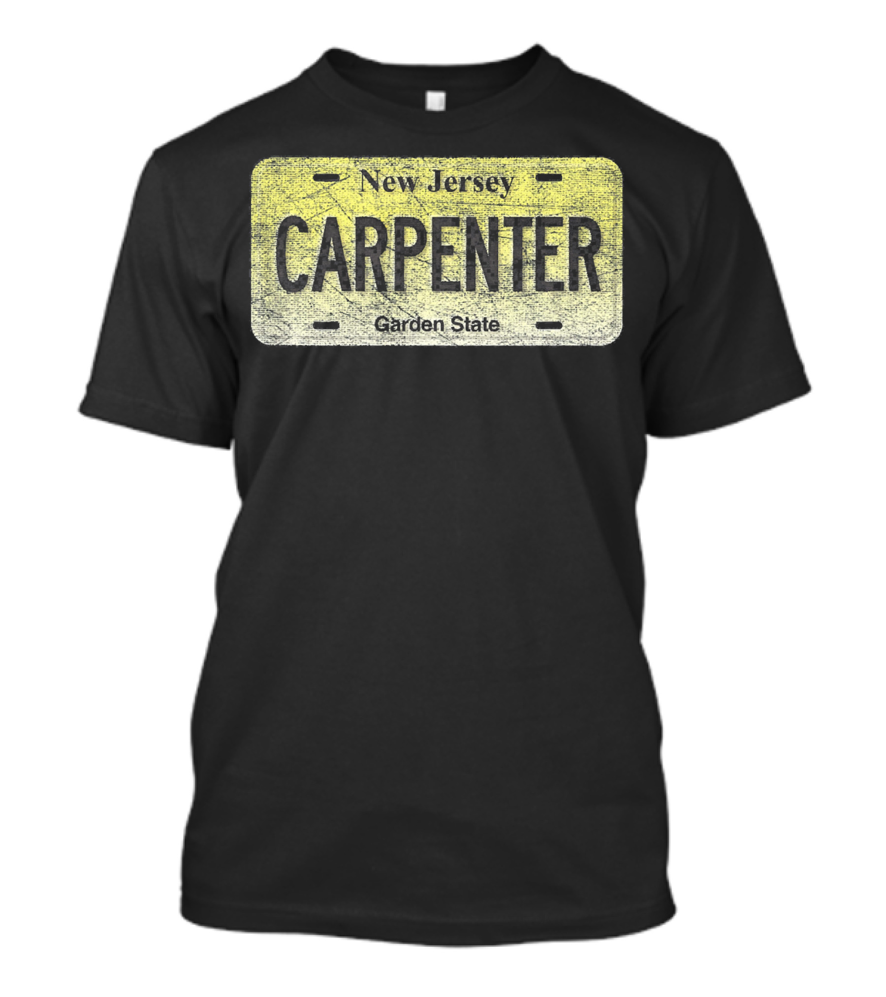 New Jersey Carpenter Garden State License Plate T-Shirt