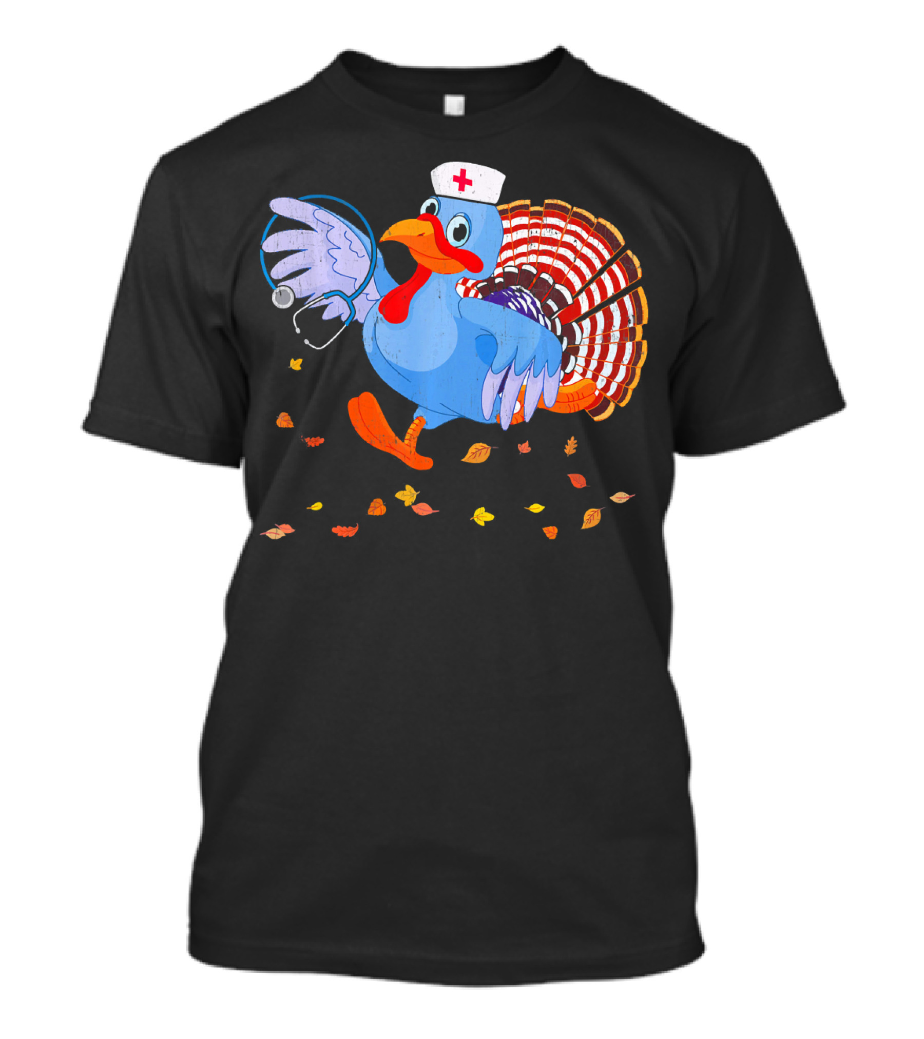 Funny Thanksgiving Turkey Nurse Doctor Stethoscope T-Shirt