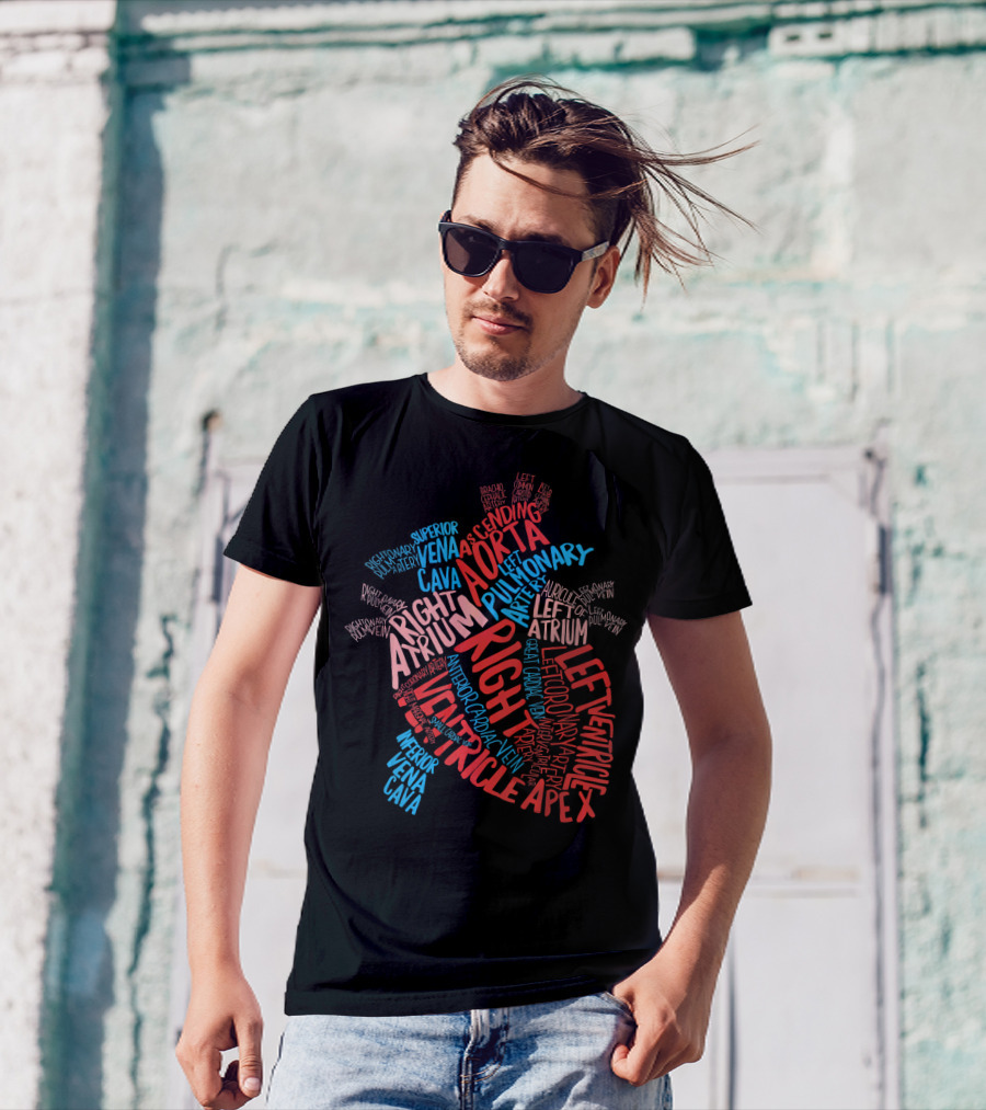Heart Anatomy Cardiac Nurse Doctor Anatomy Right Atrium Artery Ventricles T-Shirt