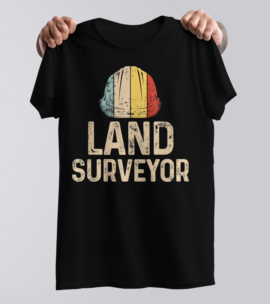 Land Surveyor Retro Hard Hat T-Shirt