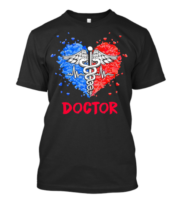 Doctor Heartbeat Caduceus Lover Funny Job T-Shirt