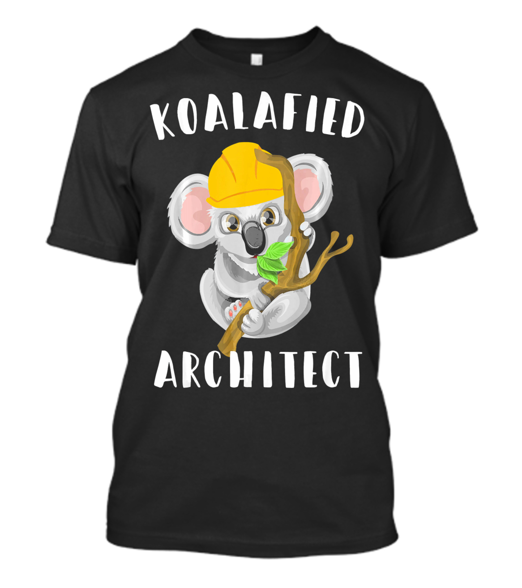 Koalafied Architect Koala Hard Hat Cartoon T-Shirt