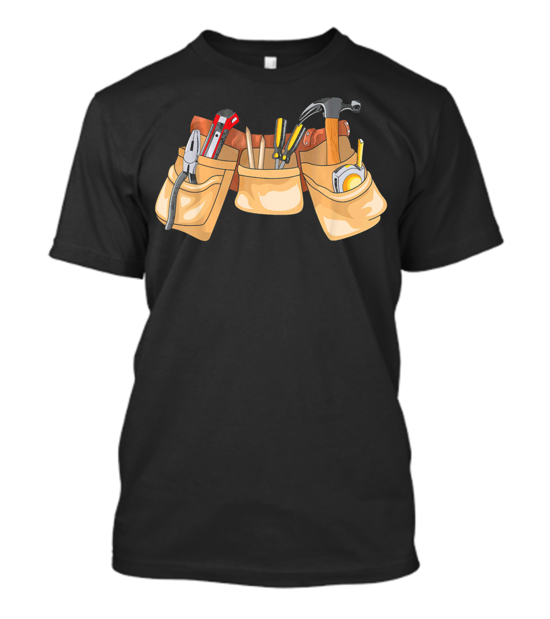 Halloween Kids Carpenter Costume Toolbelt Pliers Hammer Screwdrivers Tape Measure T-Shirt