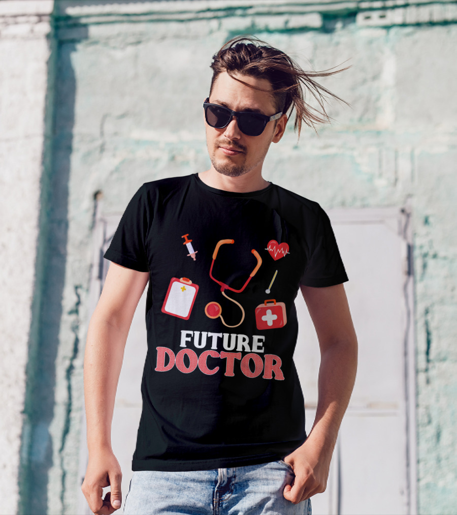 Future Doctor Kids Stethoscope Heart Syringe Medical Kit T-Shirt