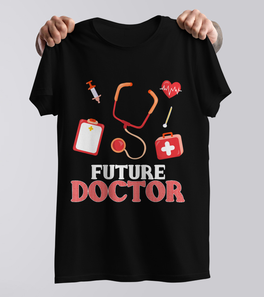 Future Doctor Kids Stethoscope Heart Syringe Medical Kit T-Shirt