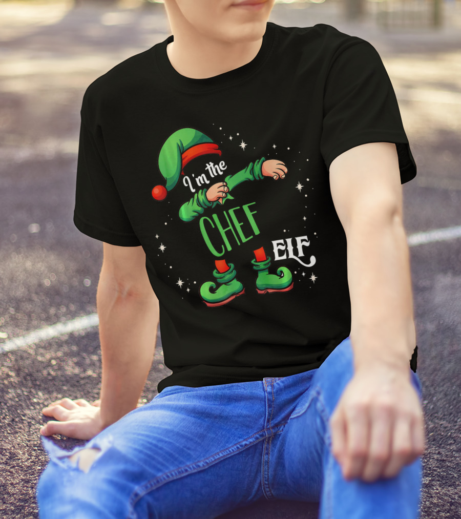 I'm The Chef Elf Christmas Dabbing Dance Outfit Decor T-Shirt