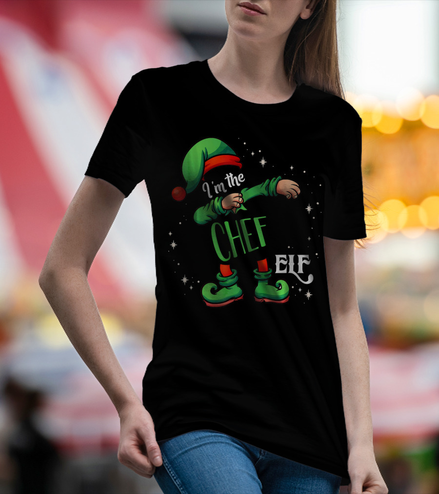 I'm The Chef Elf Christmas Dabbing Dance Outfit Decor T-Shirt