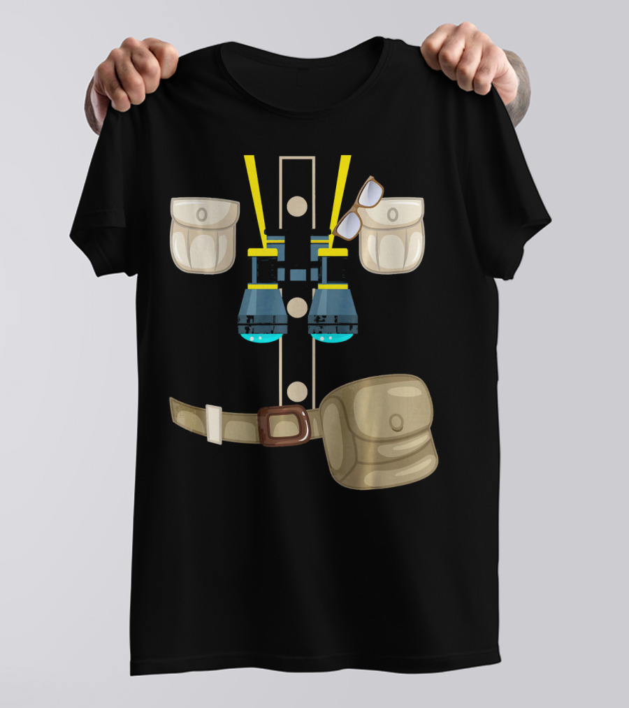 Halloween Costume Zoo Keeper Safari With Binoculars And Gear T-Shirt