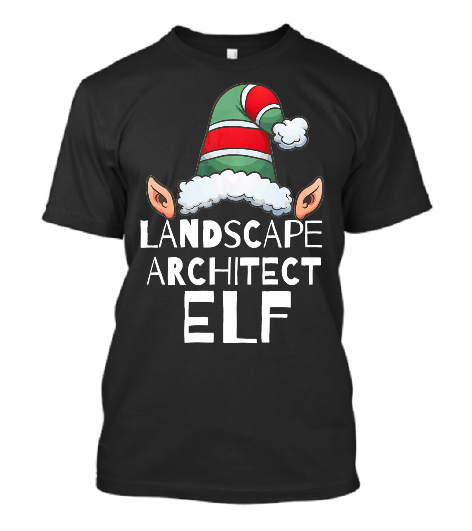 Elf Hat Landscape Architect Christmas T-Shirt