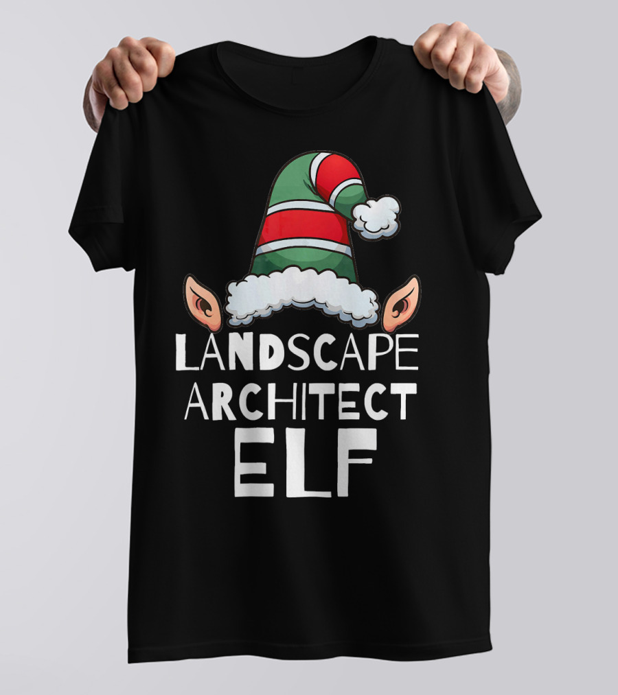 Elf Hat Landscape Architect Christmas T-Shirt