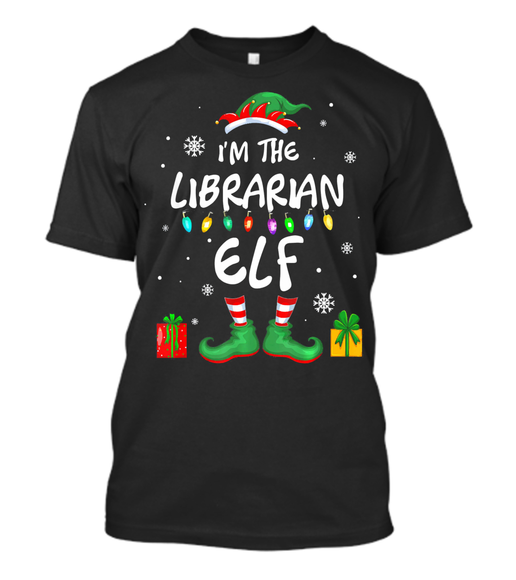 I'm The Librarian Elf Festive Christmas Family Matching Holiday Fun T-Shirt