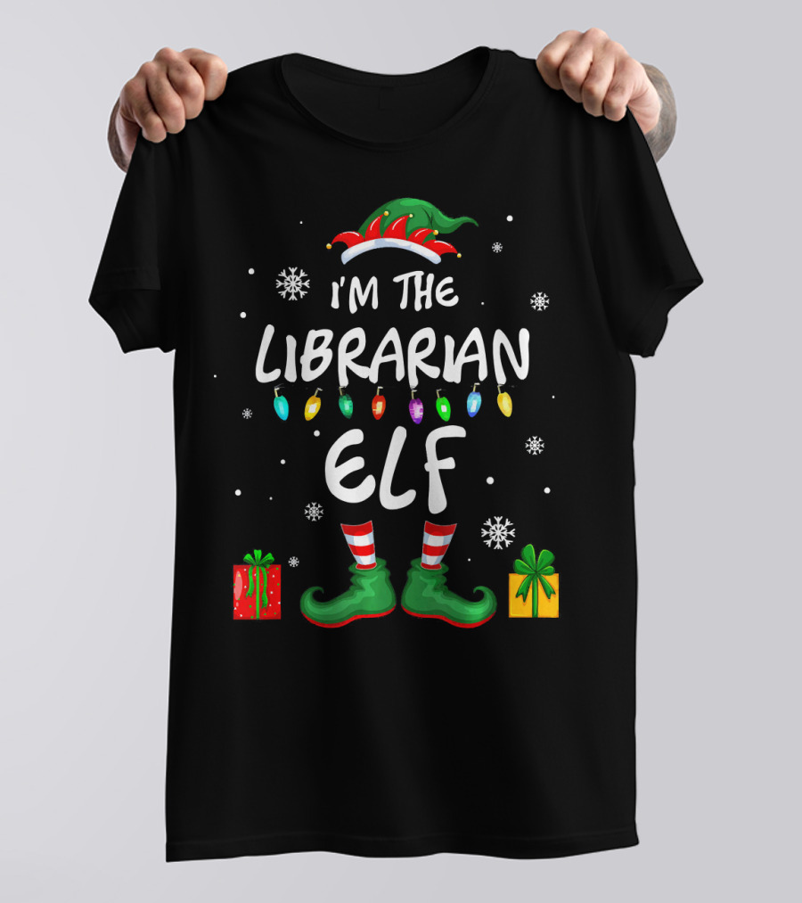 I'm The Librarian Elf Festive Christmas Family Matching Holiday Fun T-Shirt