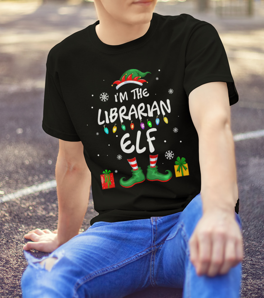 I'm The Librarian Elf Festive Christmas Family Matching Holiday Fun T-Shirt