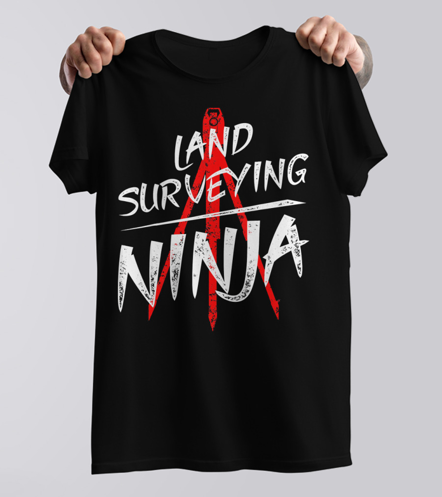 Land Surveying Ninja Compass-Inspired Funny Surveyor T-Shirt