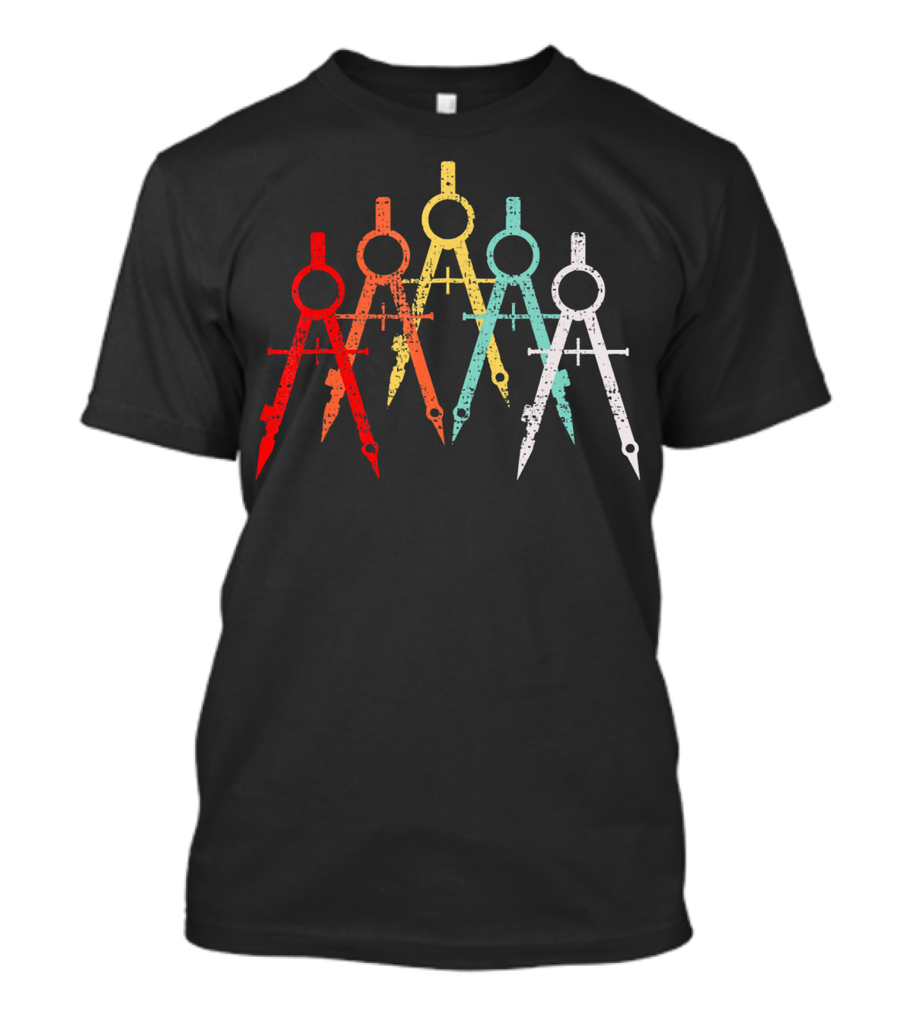 Graphic Design Architect Student Compass Tools Multicolor T-Shirt