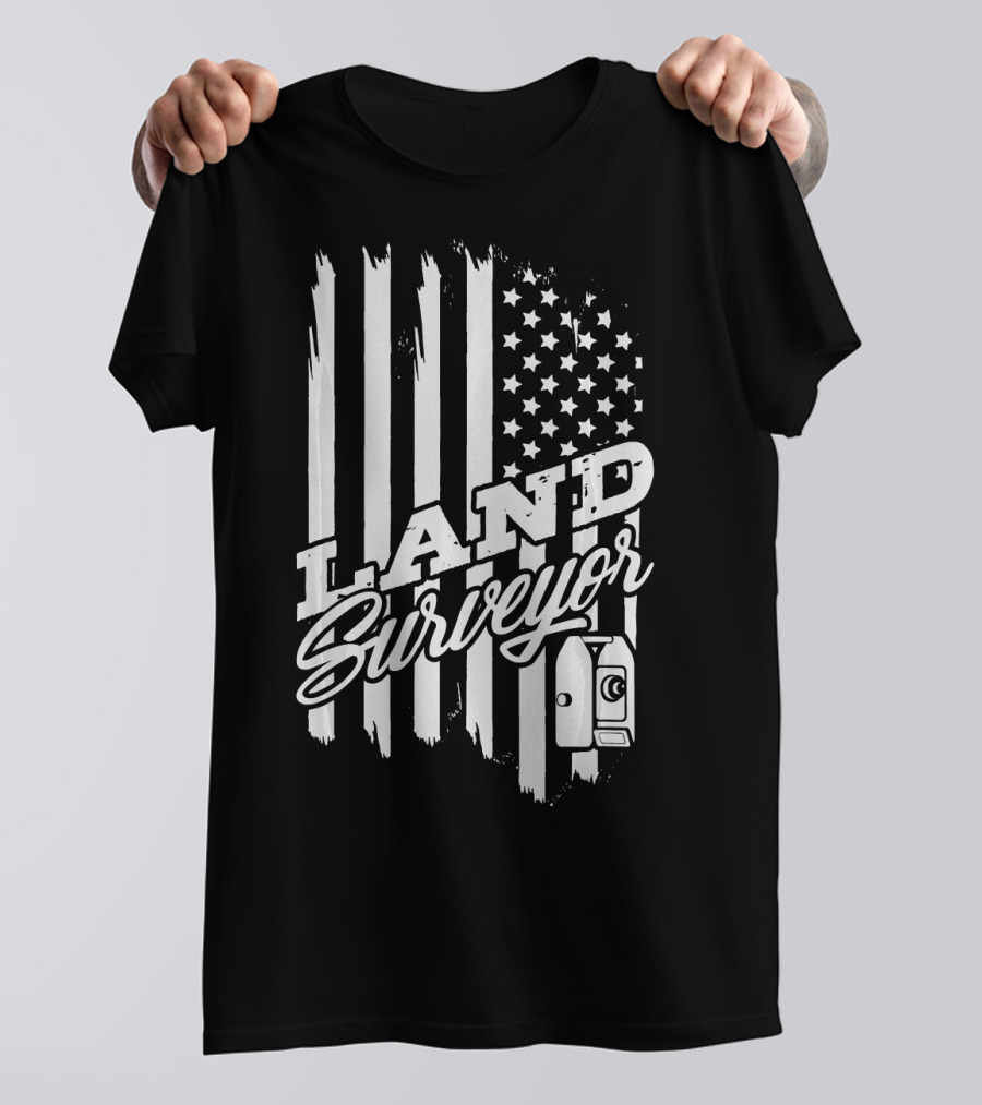 Land Surveyor US Flag American USA T-Shirt