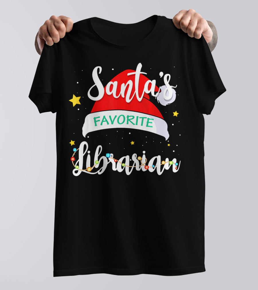 Santa's Favorite Librarian Festive Xmas Costume T-Shirt