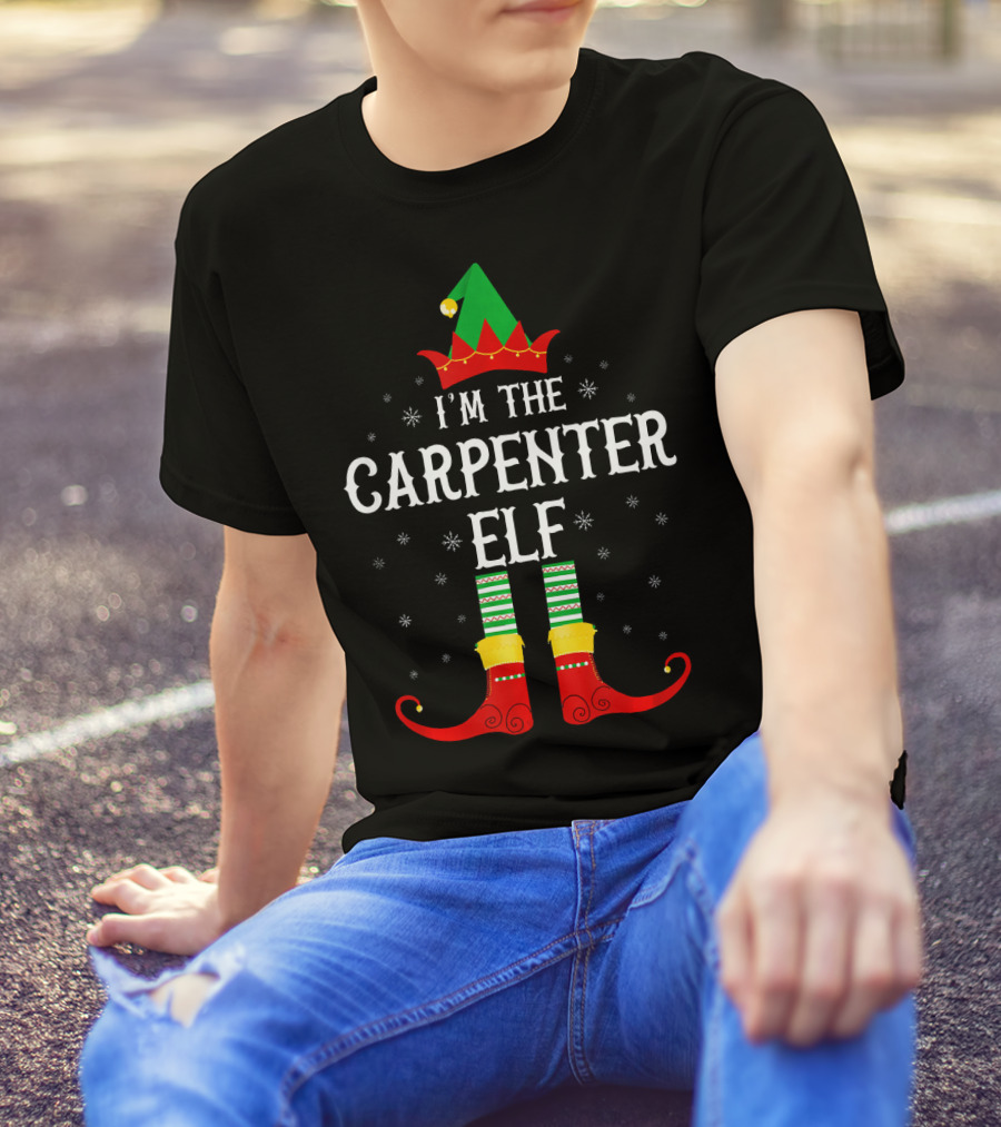I'm The Carpenter Elf Family Group Christmas Holiday Pajama Matching T-Shirt