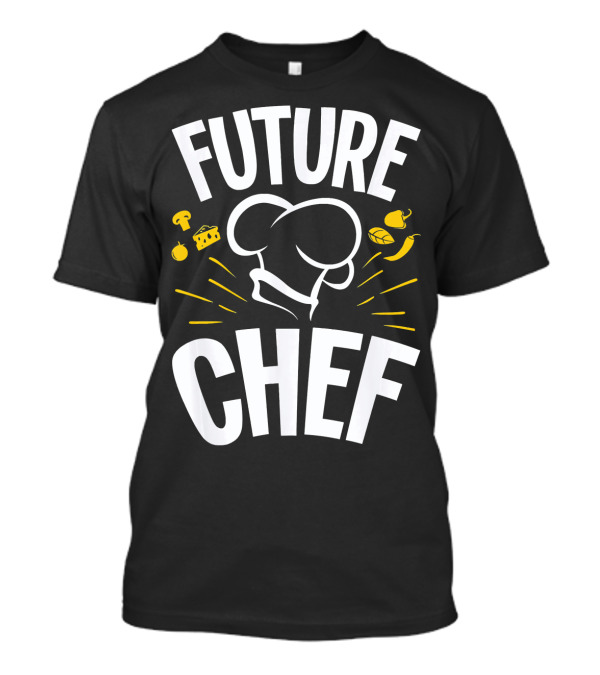Future Chef Culinary Icons With Chef Hat And Food Elements T-Shirt