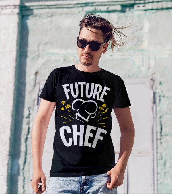 Future Chef Culinary Icons With Chef Hat And Food Elements T-Shirt