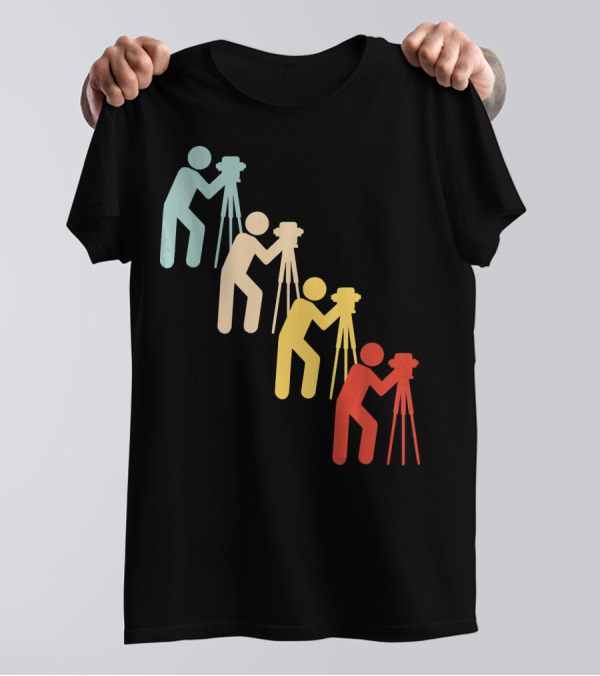 Land Surveying Retro Job Funny Surveyor Vintage Colorful T-Shirt