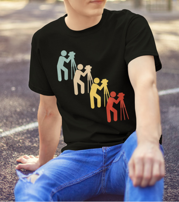 Land Surveying Retro Job Funny Surveyor Vintage Colorful T-Shirt