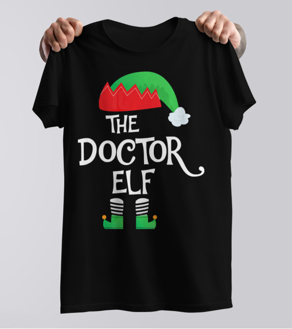 The Doctor Elf Matching Family Group Christmas Holiday Pajama T-Shirt