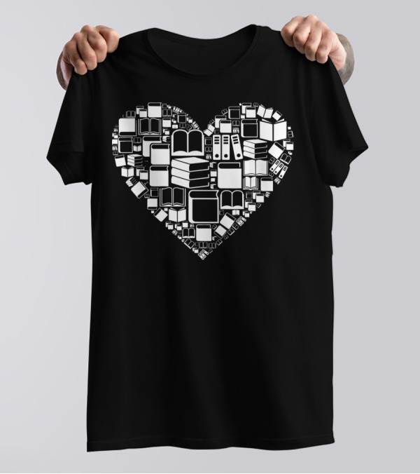 Heart Shaped Book Librarian Reader Costume Book T-Shirt