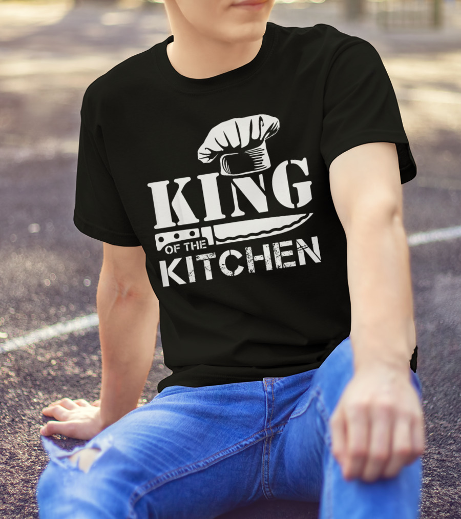 King Of The Kitchen Chef Hat And Knife Cooking Humor T-Shirt