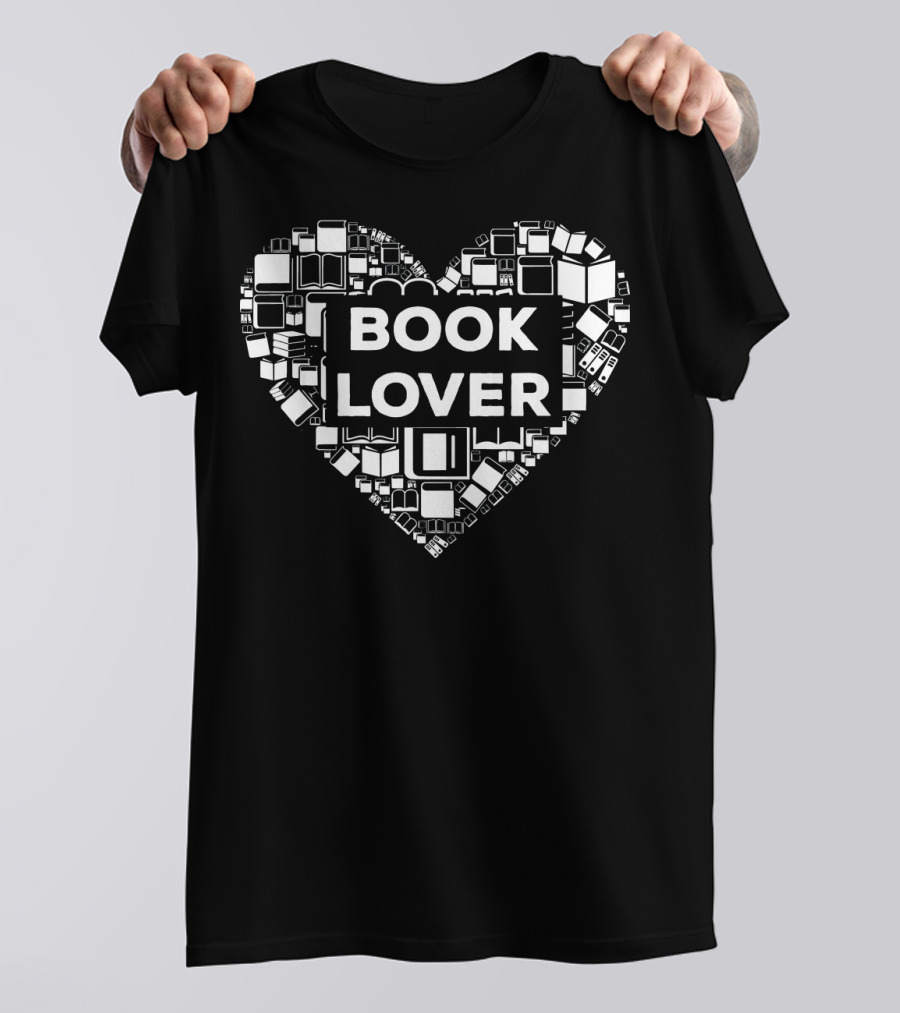 Heart Shaped Book Lover Librarian T-Shirt