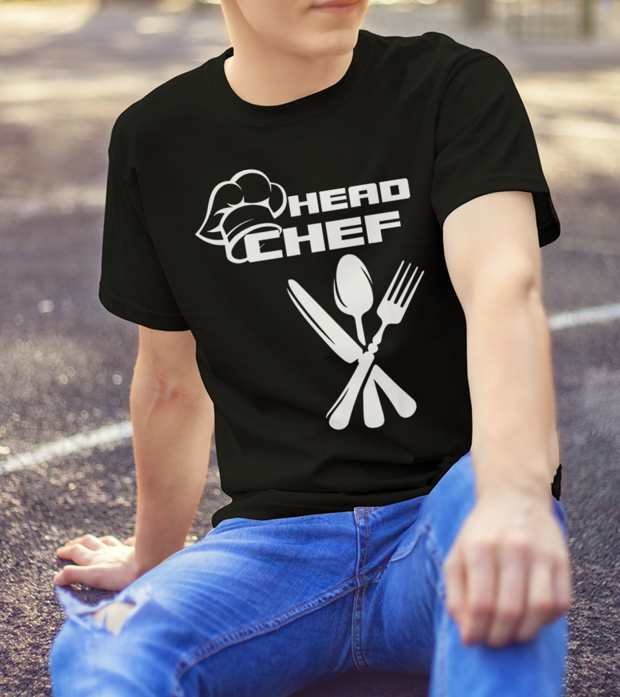 Head Chef Hat And Crossed Silverware T-Shirt