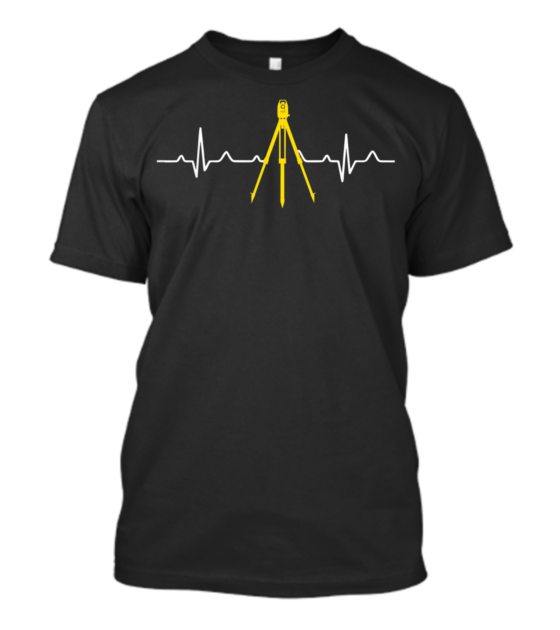 Land Surveying Heartbeat Funny Surveyor Tripod T-Shirt