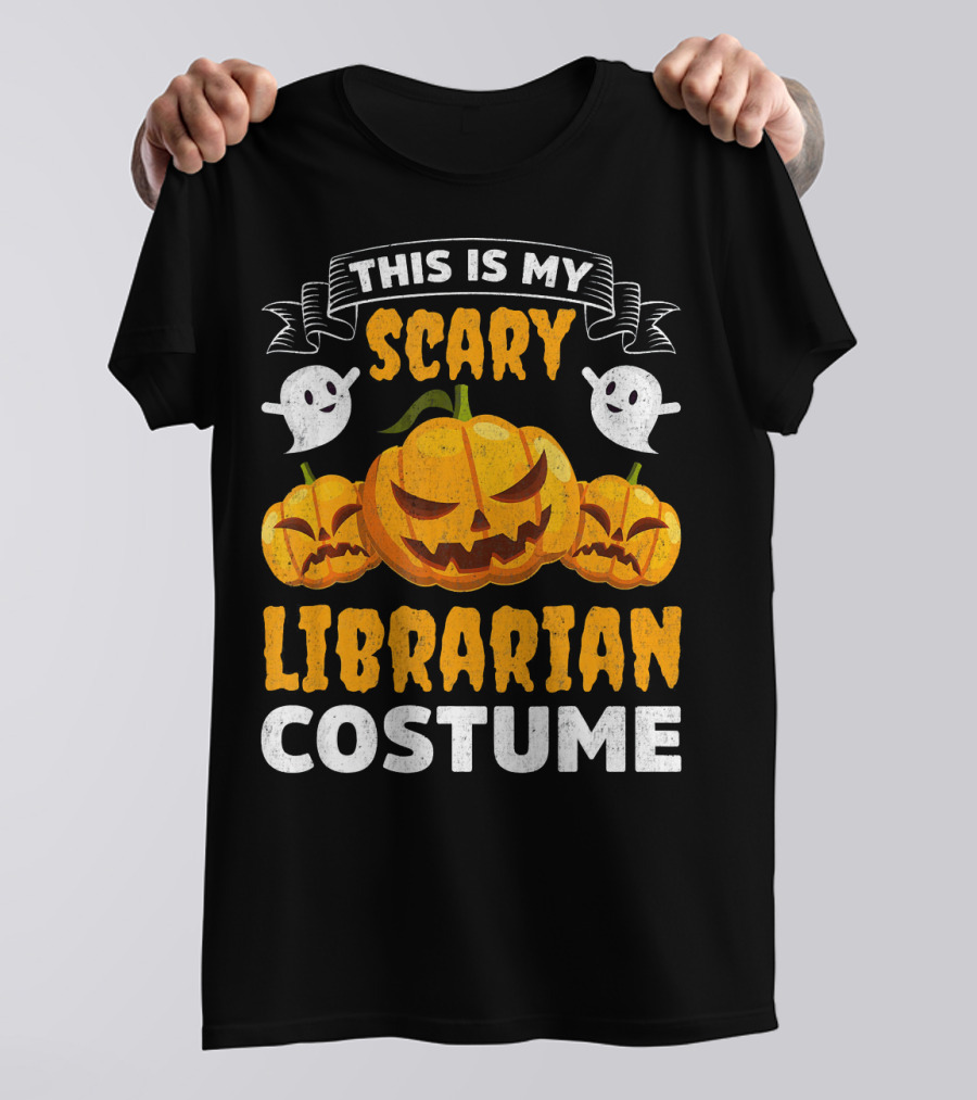 This Is My Scary Librarian Costume Halloween Ghosts Pumpkins T-Shirt
