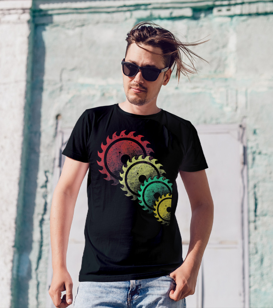 Retro Mens Woodworking Carpenter Saw Blade Vintage T-Shirt