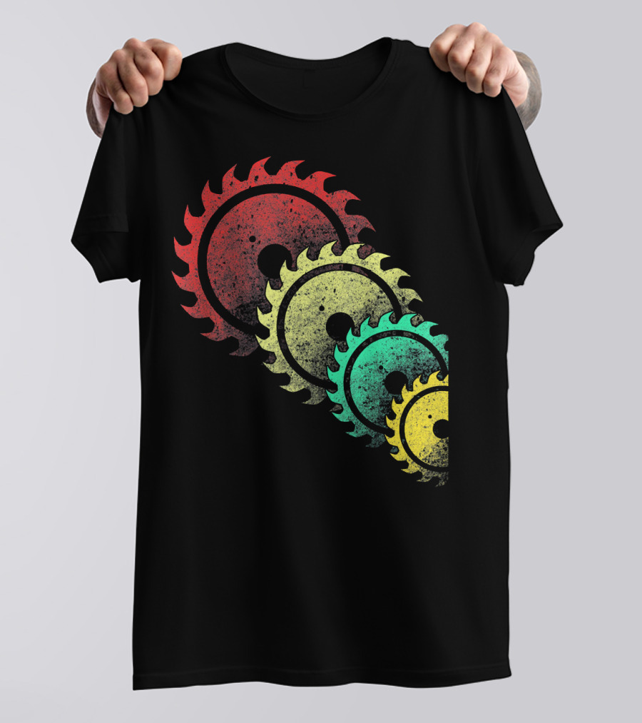 Retro Mens Woodworking Carpenter Saw Blade Vintage T-Shirt