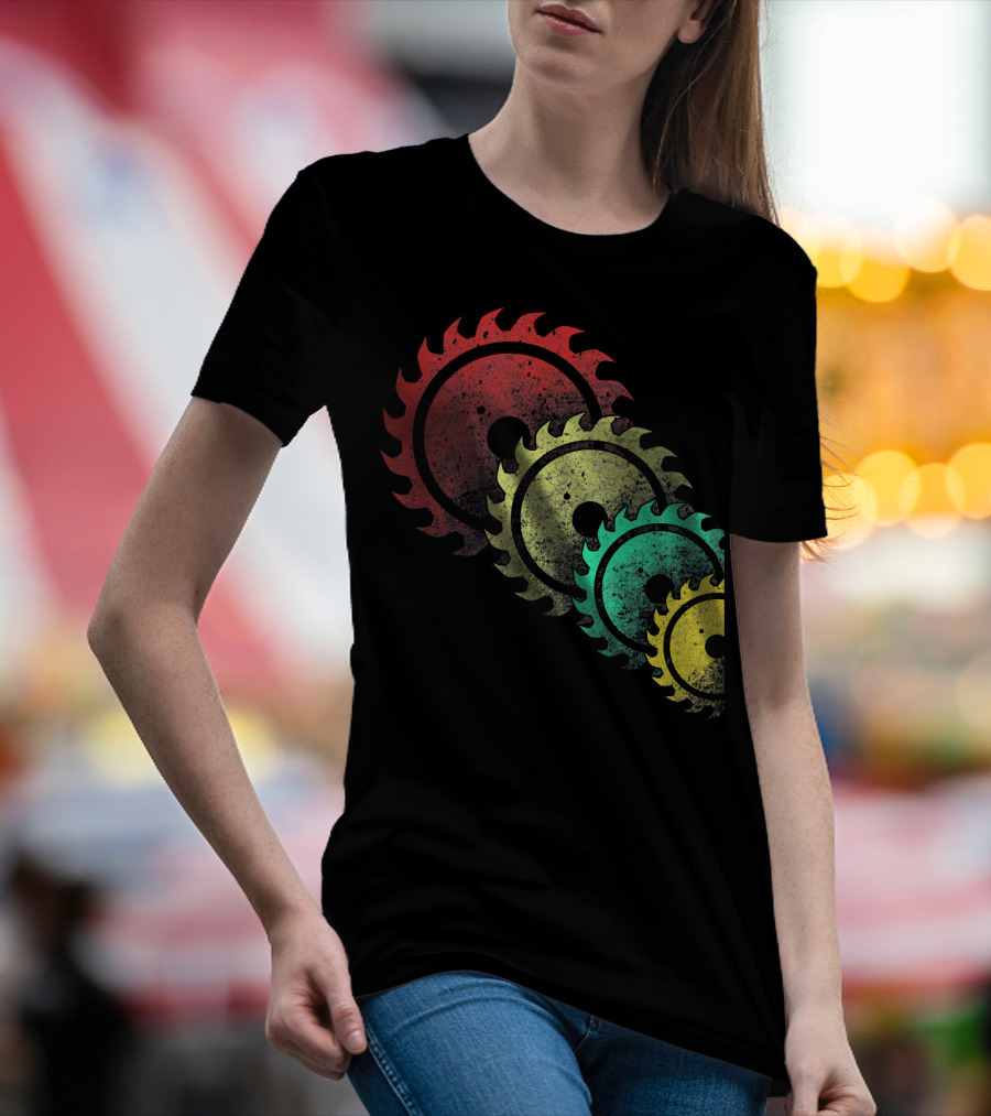 Retro Mens Woodworking Carpenter Saw Blade Vintage T-Shirt