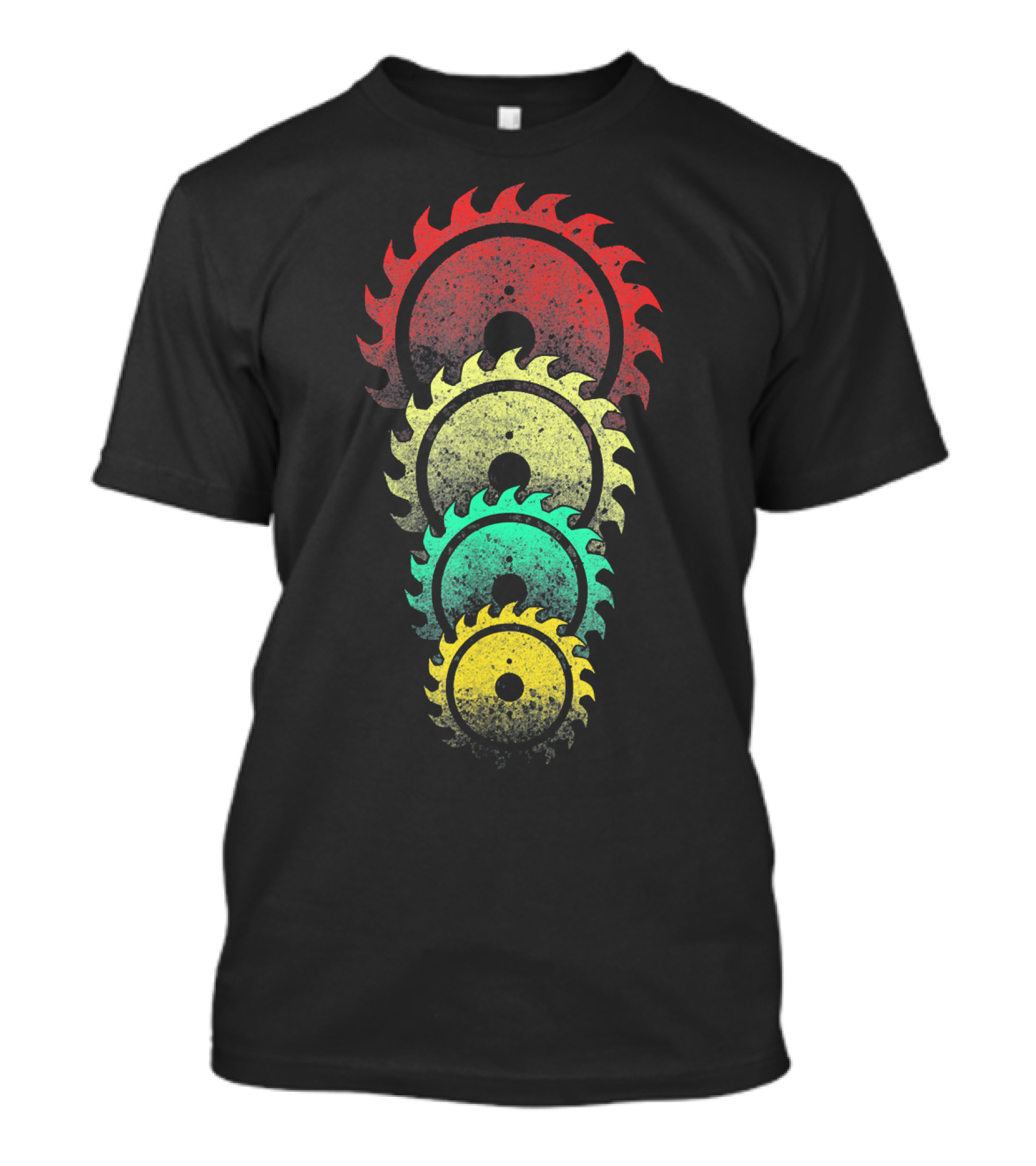Mens Retro Sawdust Woodworking Carpenter Circular Saw Blades Iconic T-Shirt