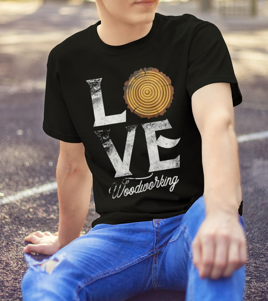Love Woodworking Carpenter Woodworker Tree Rings T-Shirt