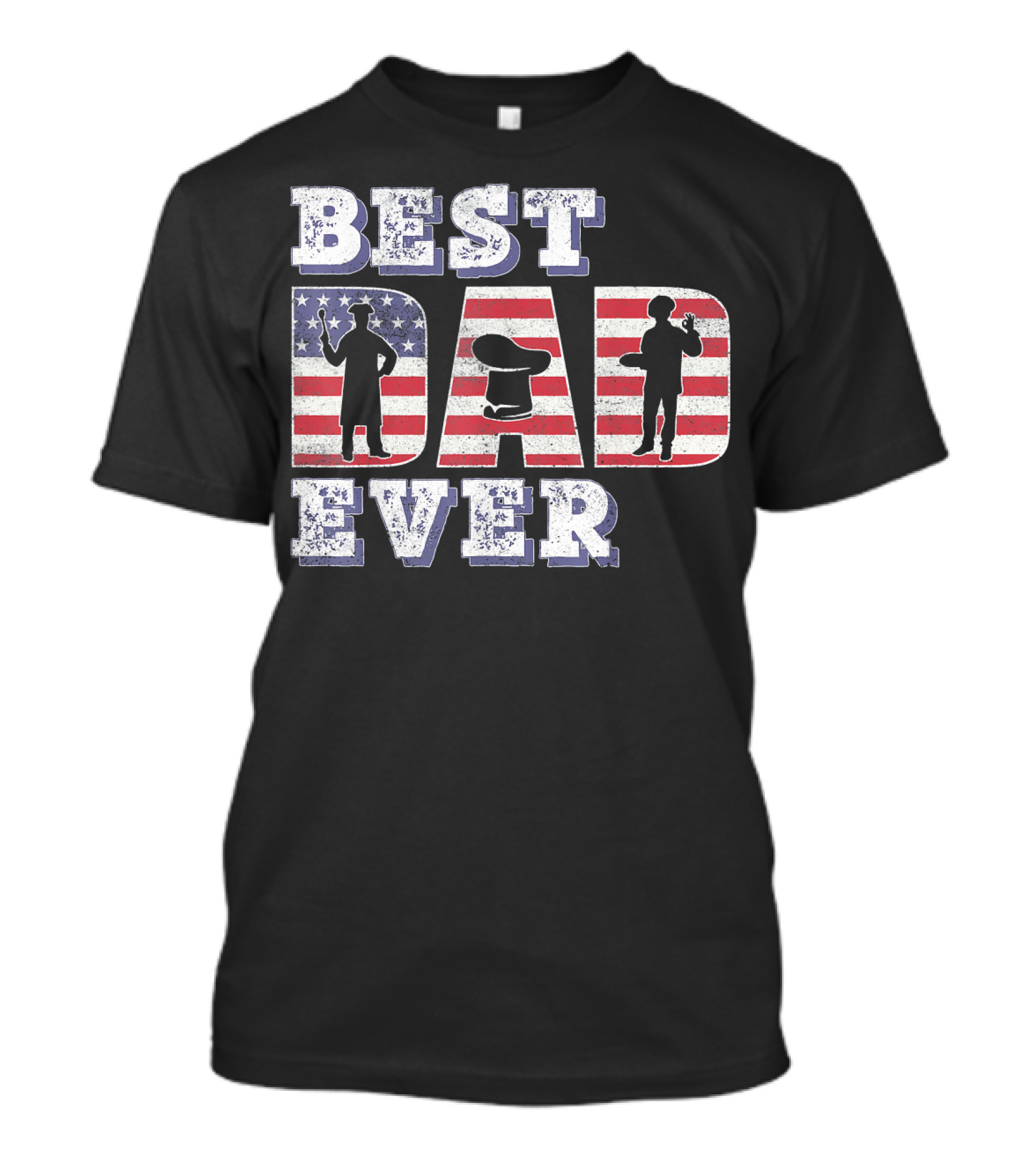 Best Dad Ever American Chef USA Flag T-Shirt