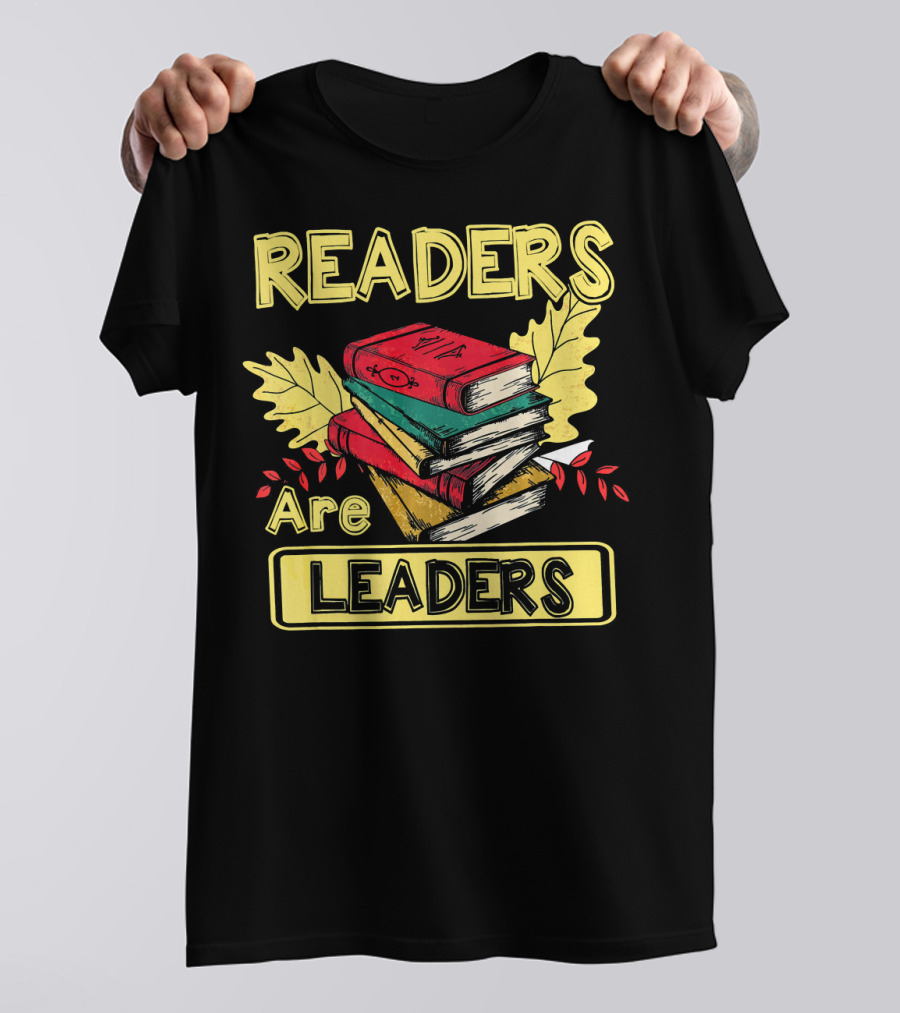 Readers Are Leaders Books Autumn Leaves T-Shirt