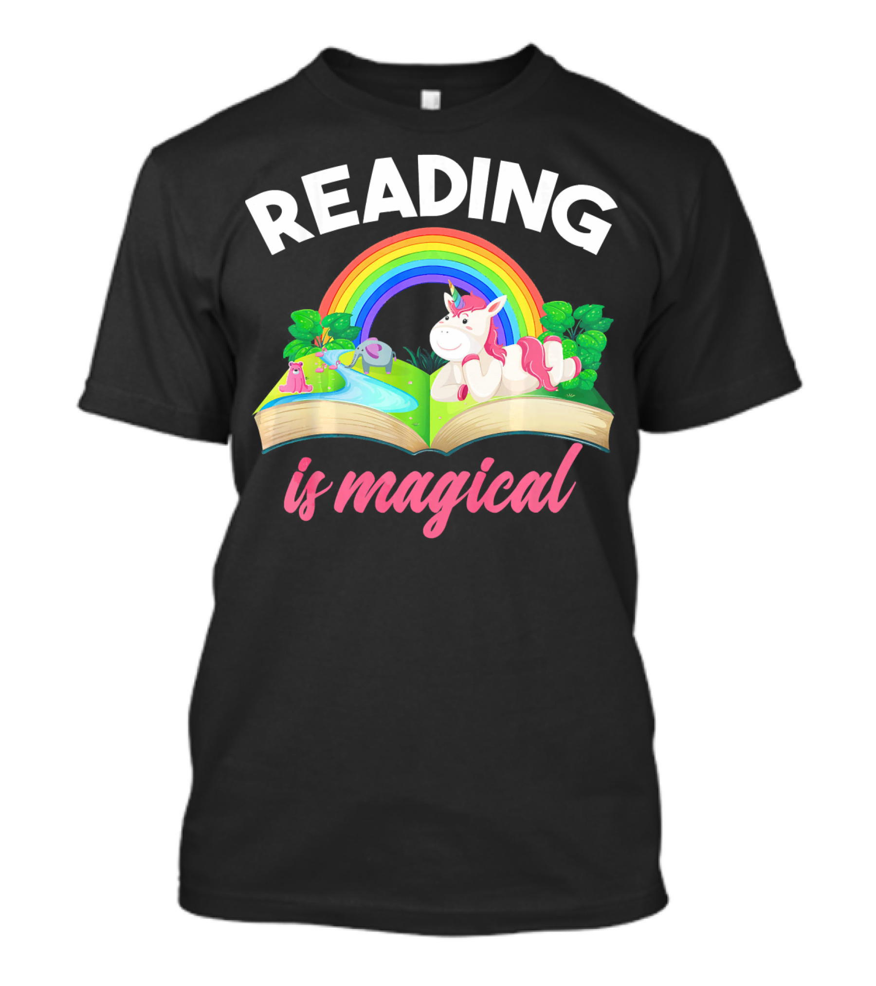 Reading Is Magical Rainbow Unicorn Book Lover T-Shirt