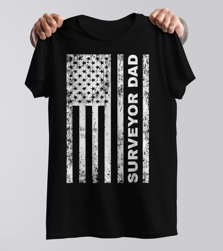 Surveyor Dad American Flag T-Shirt