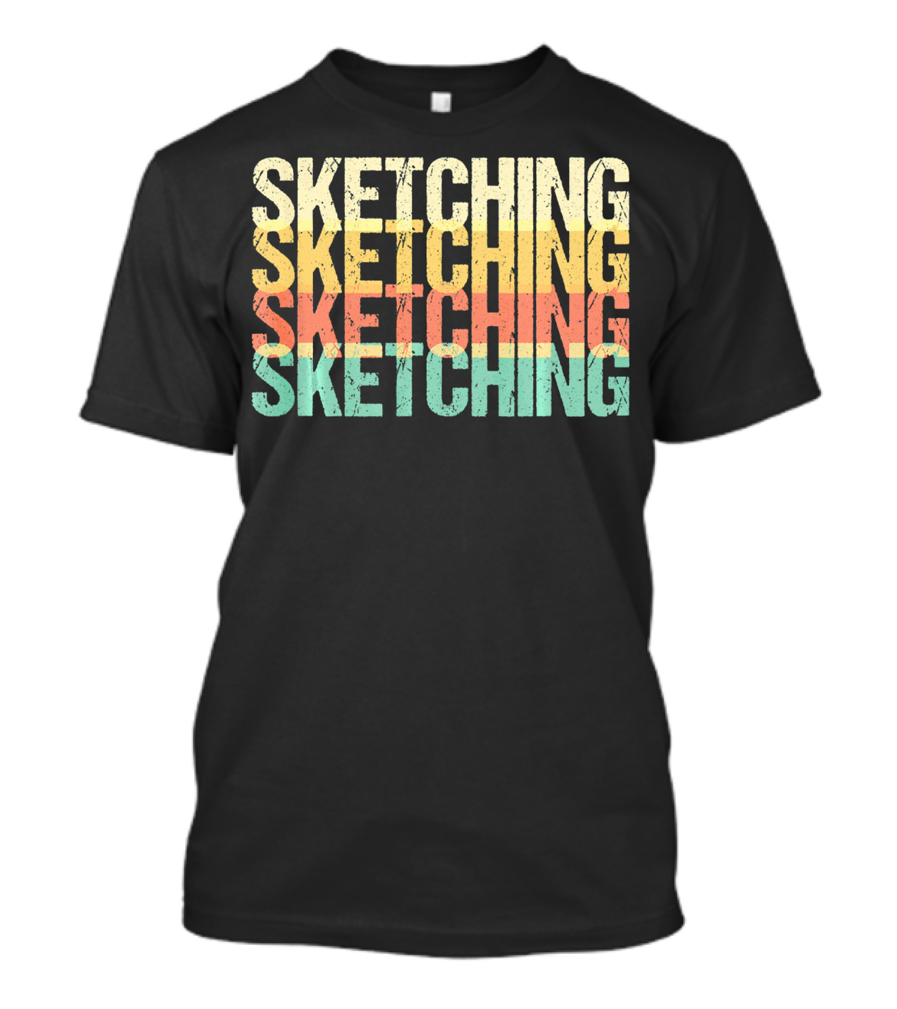 Retro Sketching Sketcher Typography Draw Text T-Shirt