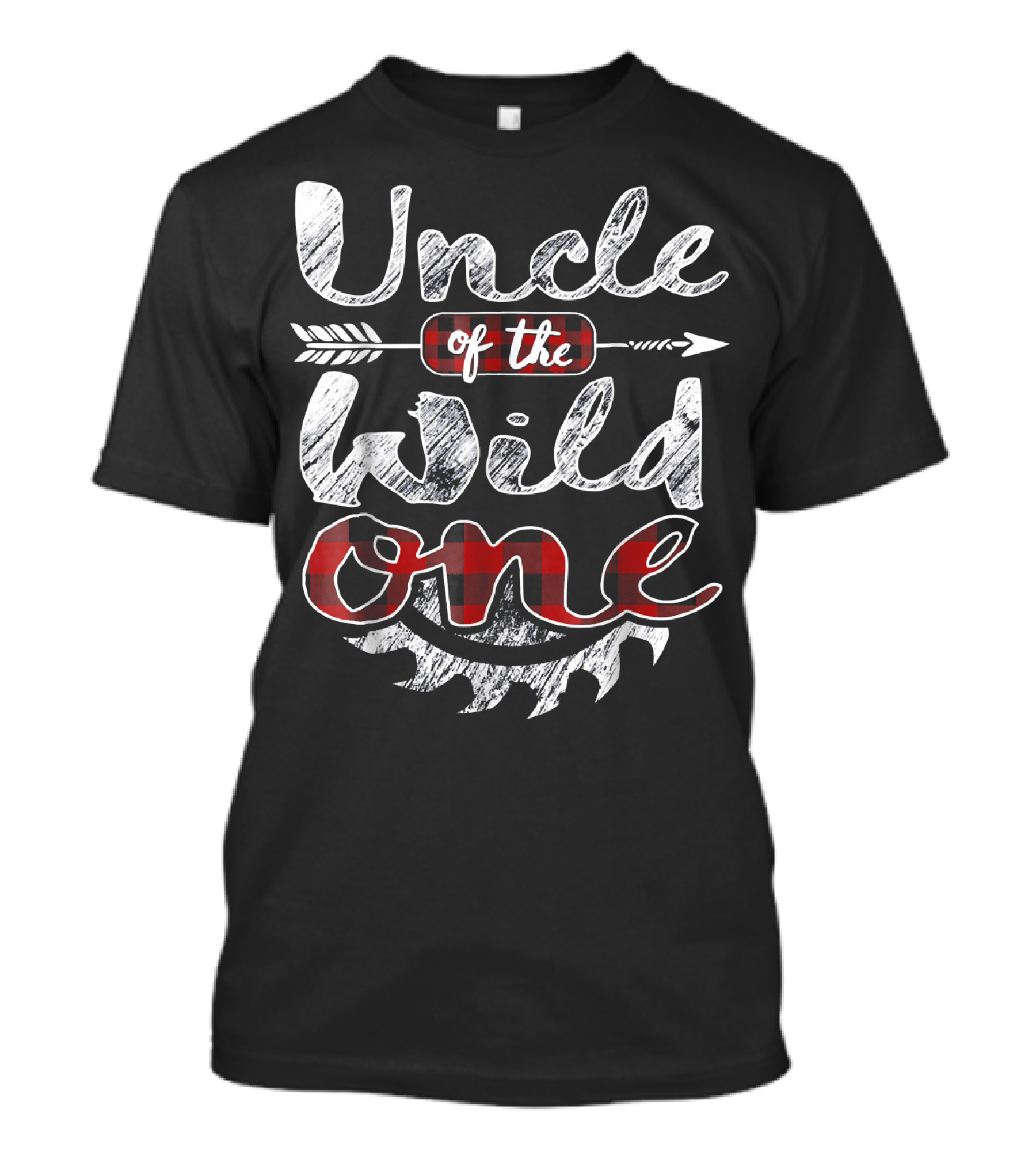Uncle Of The Wild One Buffalo Plaid Arrow Lumberjack T-Shirt