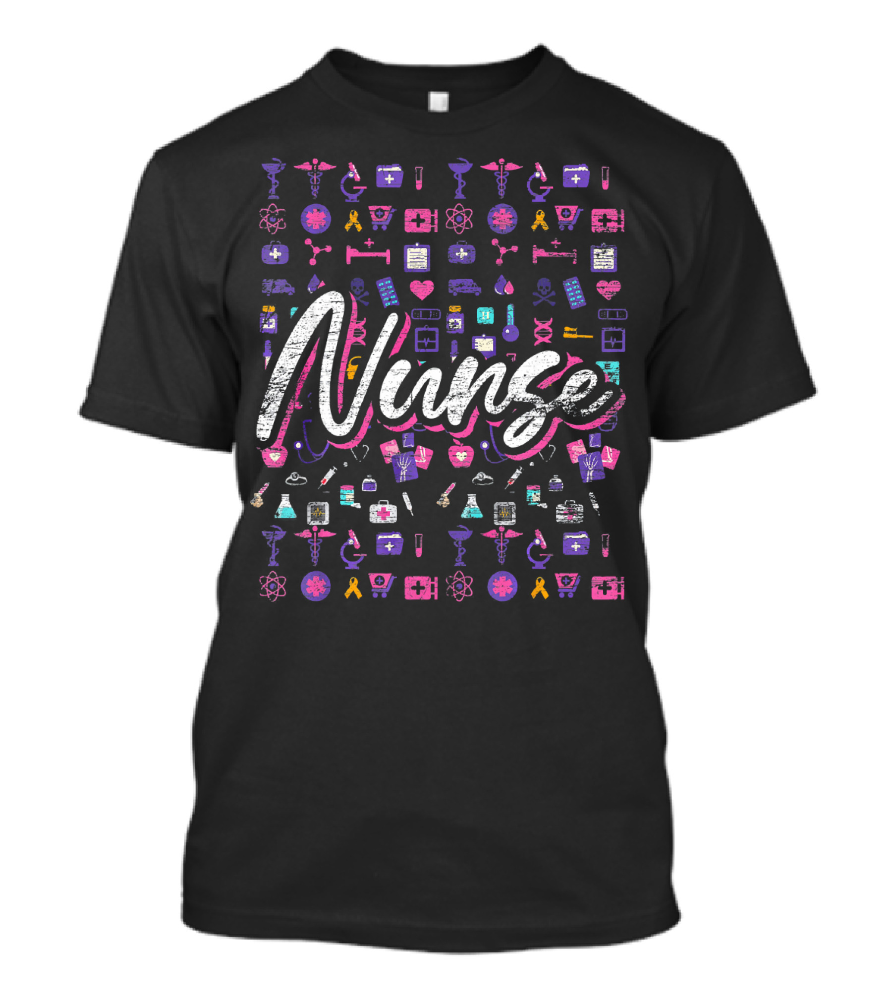 Nurse Icons Medical Symbols Nursing Student Stethoscope Tools T-Shirt