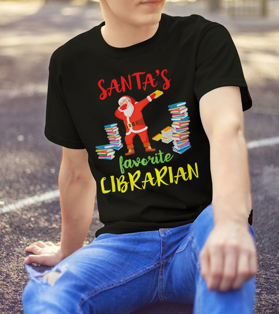 Santa's Favorite Librarian Christmas Fun T-Shirt