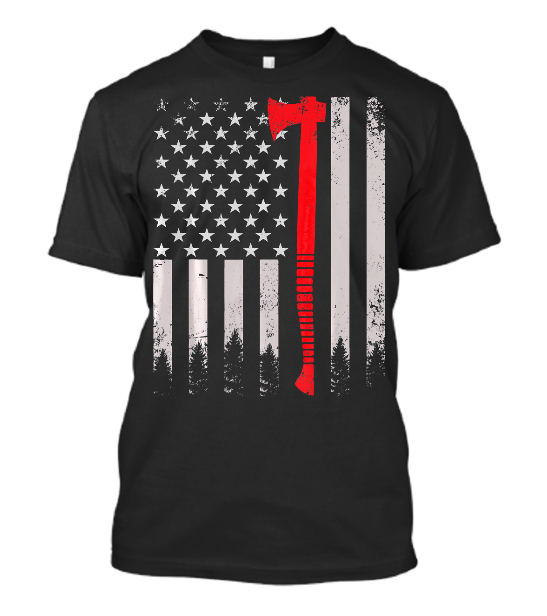 Lumberjack Logger Woodworker Vintage American Flag Axe T-Shirt