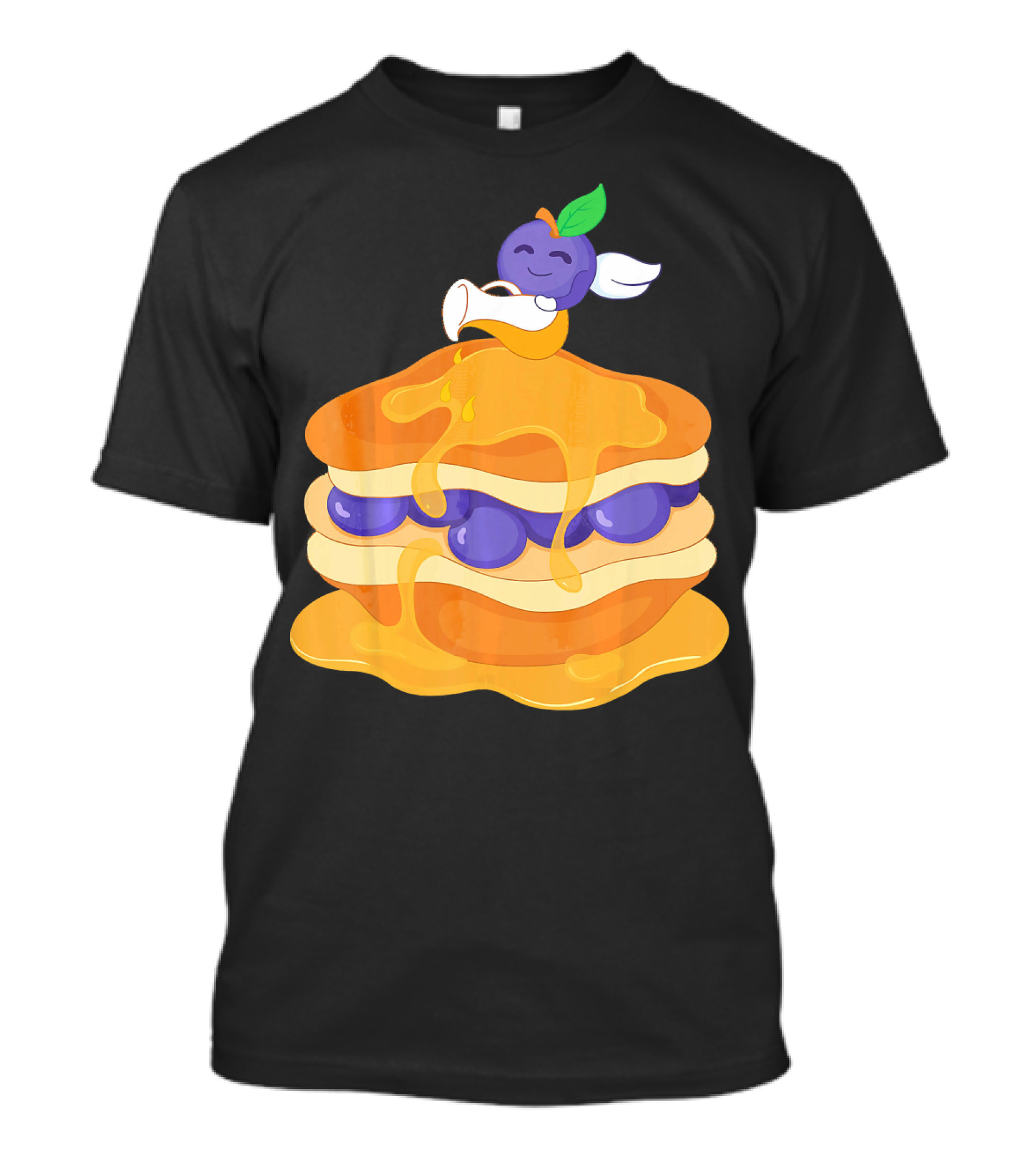 Pancake Maker Breakfast Food Blueberry Syrup Stack Visual T-Shirt