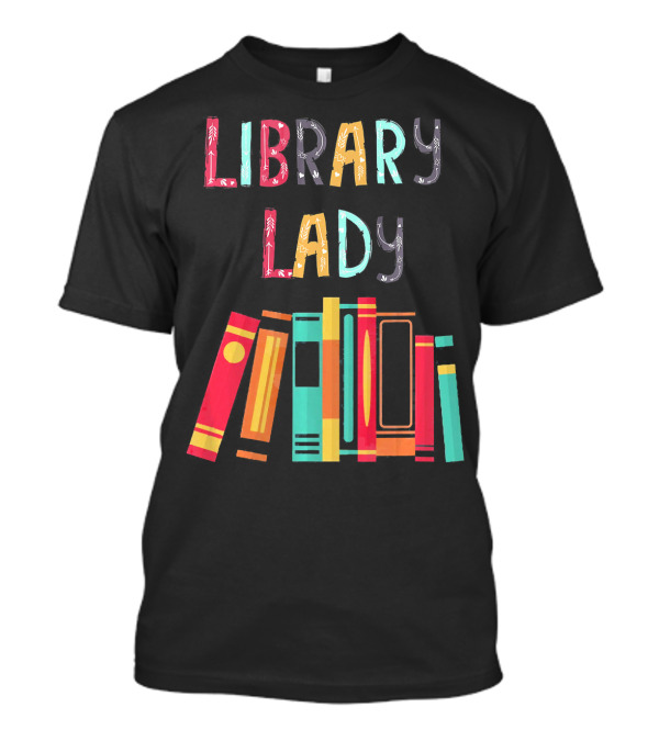 Library Lady Librarian Bookshelf T-Shirt