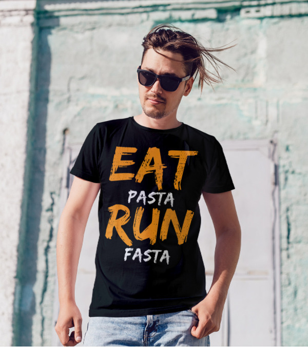 Eat Pasta Run Fasta Italian Noodles Chef T-Shirt